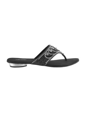 black faux leather toe separator sandals - 15339533 - Standard Image - 2