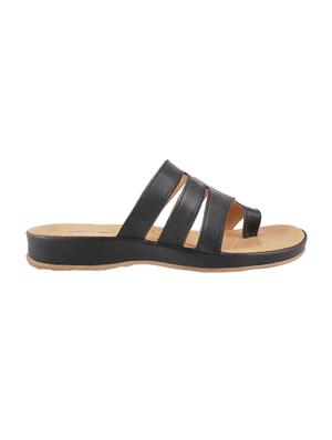 black faux leather toe separator sandals - 15339546 - Standard Image - 2