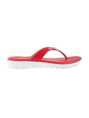 red faux leather toe separator sandals - 15339566 - Standard Image - 2