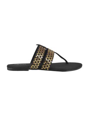 black leatherette toe separator sandals - 15339576 - Standard Image - 2