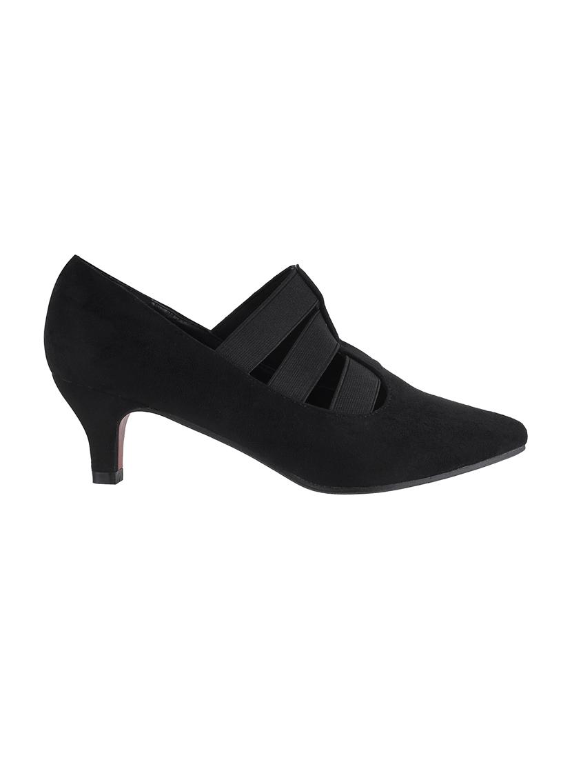 black leatherette slip on pumps - 15339600 - Zoom Image - 2