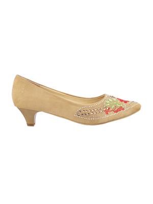 beige suede slip on pumps - 15339617 - Standard Image - 2