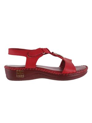 red leather back strap wedges - 15339638 - Standard Image - 2