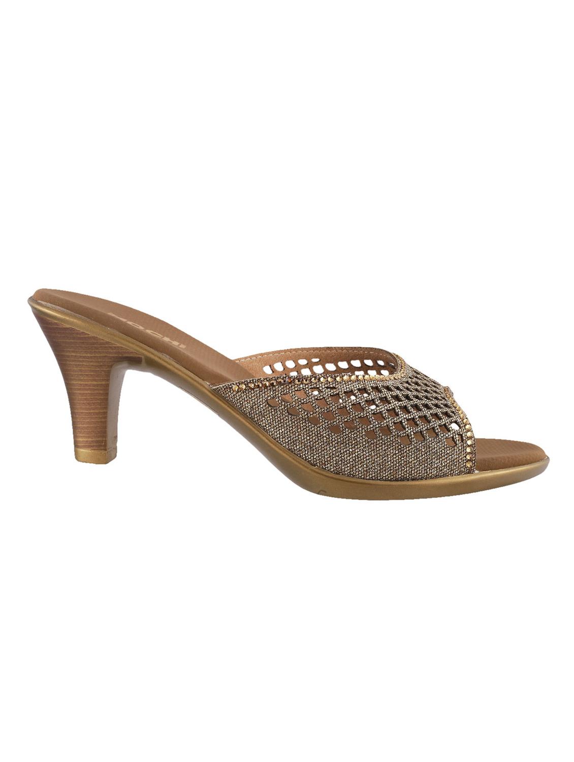 brown faux leather slip on sandals - 15339658 - Zoom Image - 2