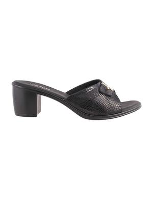 black faux leather slip on sandals - 15339674 - Standard Image - 2