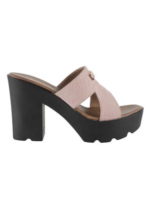 pink leatherette slip on sandals - 15339678 - Standard Image - 2