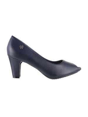 navy leatherette slip on pumps - 15339691 - Standard Image - 2
