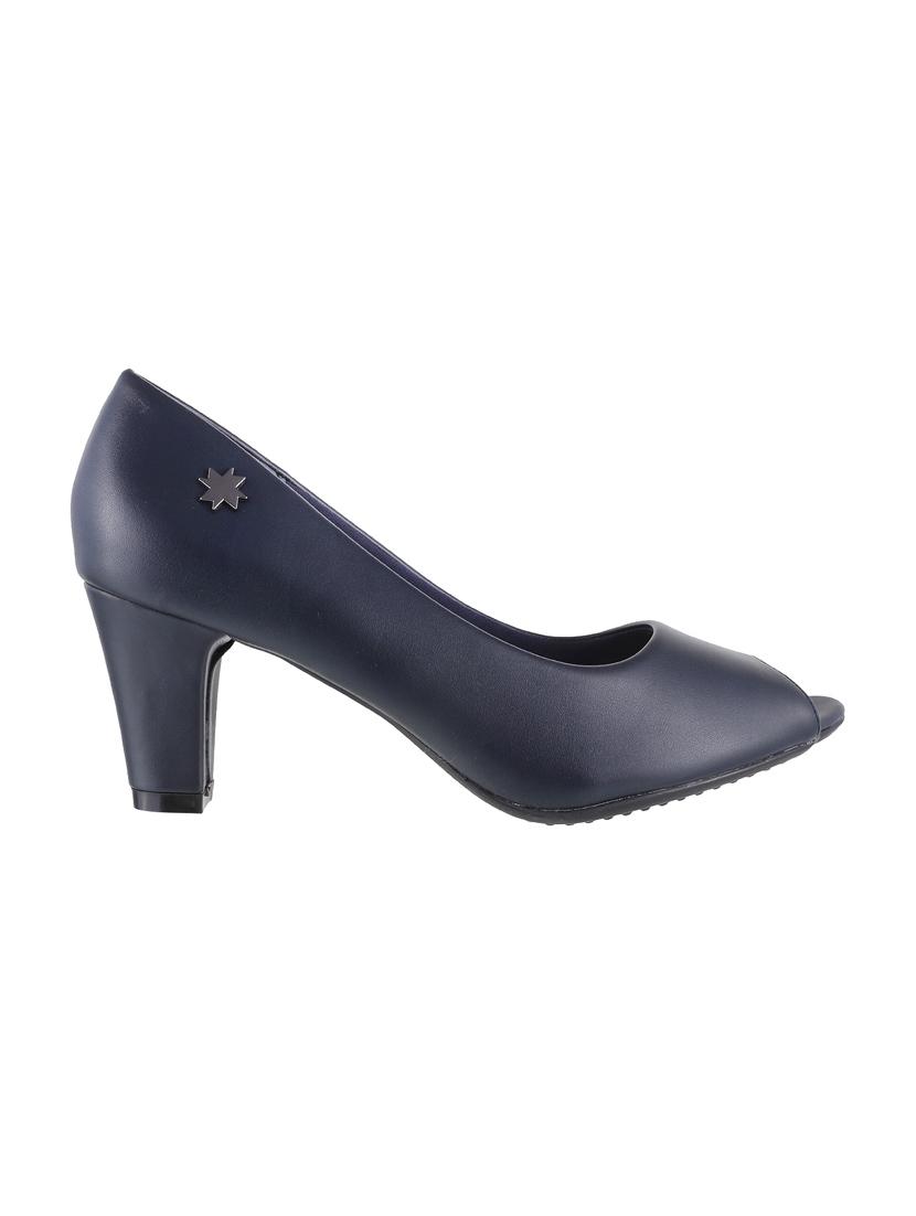 navy leatherette slip on pumps - 15339691 - Zoom Image - 2