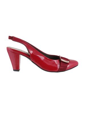 red faux leather back strap sandals - 15339698 - Standard Image - 2