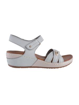 grey faux leather back strap sandals - 15339705 - Standard Image - 2