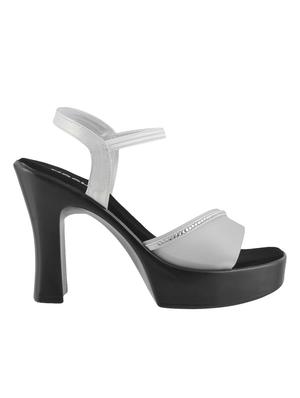 white faux leather ankle strap sandals - 15339735 - Standard Image - 2