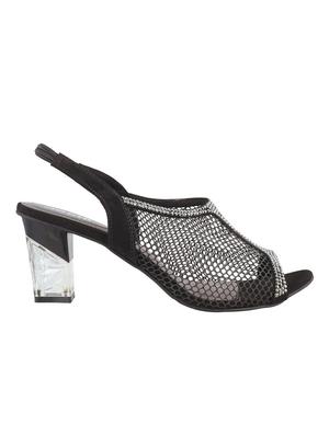 black faux leather back strap sandals - 15339769 - Standard Image - 2