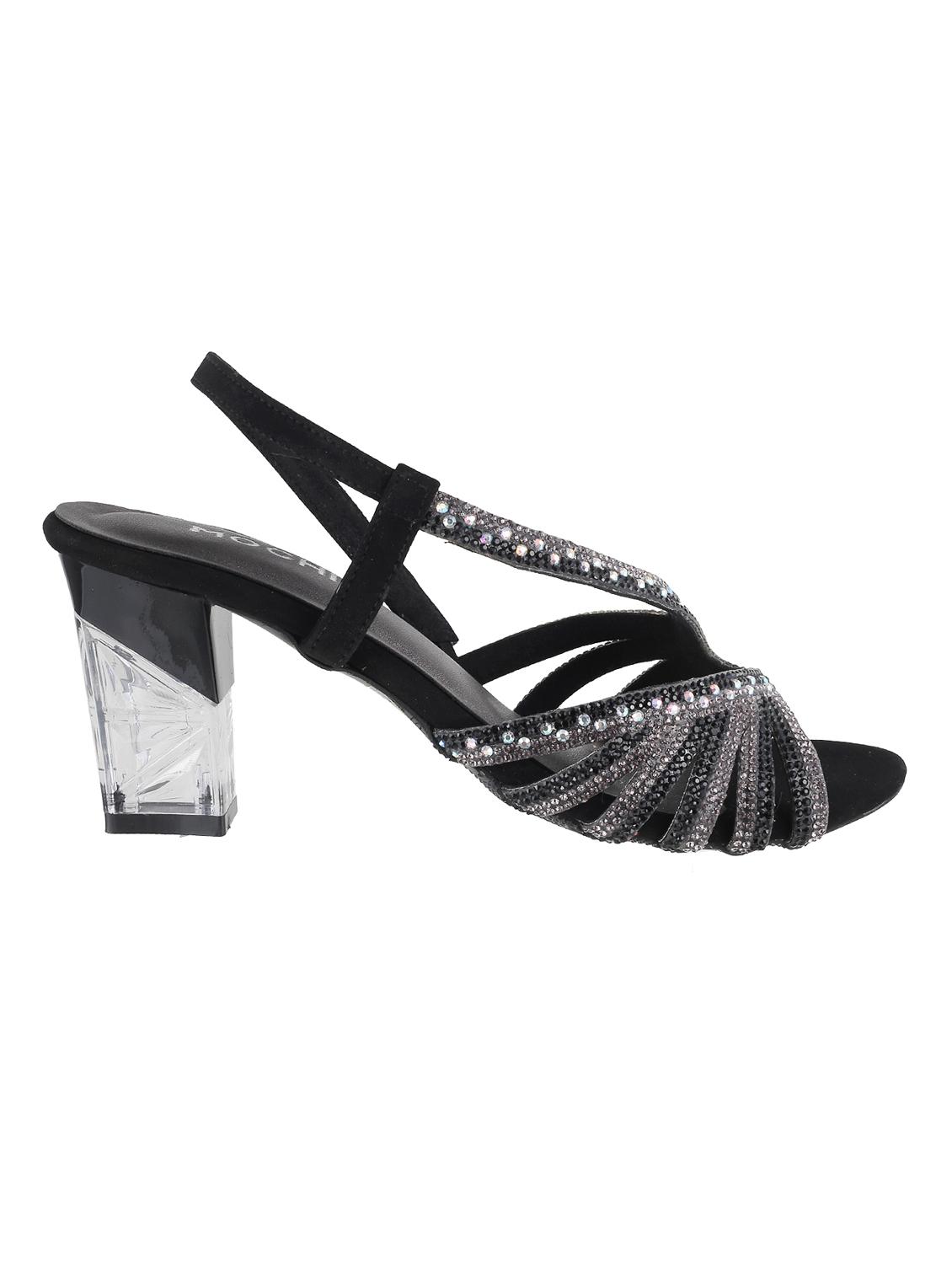black leatherette back strap sandals - 15339777 - Zoom Image - 2