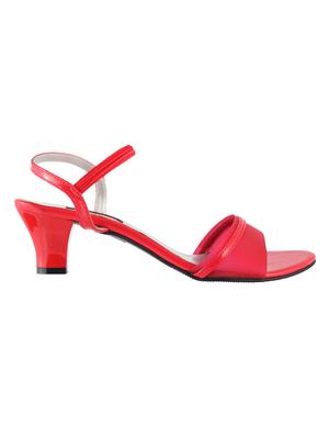 red leatherette ankle strap sandals - 15339784 - Standard Image - 2