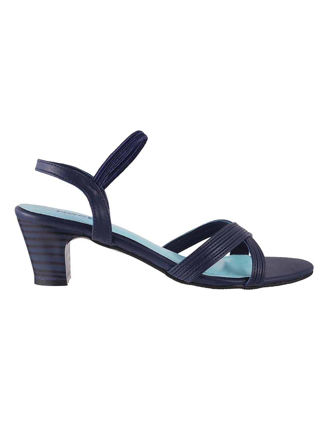 navy leatherette back strap sandals - 15339789 - Zoom Image - 2