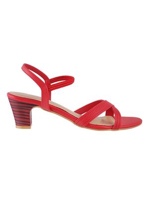 red leatherette back strap sandals - 15339790 - Standard Image - 2