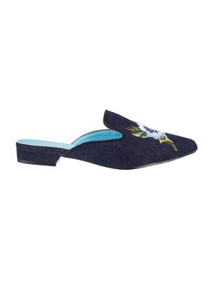 navy mules slip on sandals - 15339813 - Standard Image - 2