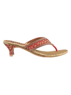 maroon fabric toe separator sandals - 15339882 - Standard Image - 2