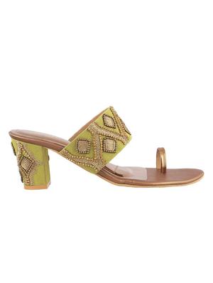 green metal one toe sandals - 15339919 - Standard Image - 2