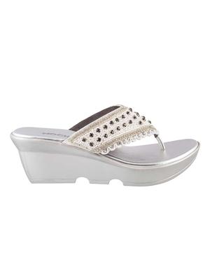 silver leatherette toe separator wedges - 15339925 - Standard Image - 2