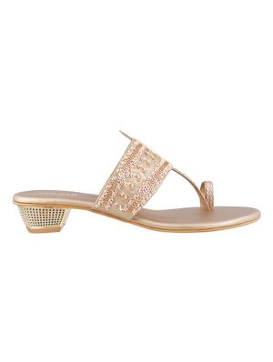 beige leatherette one toe sandals - 15339939 - Standard Image - 2