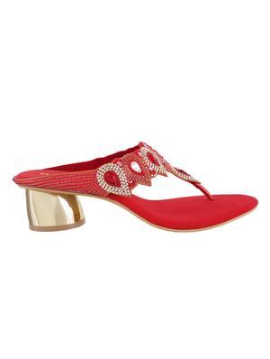 red leatherette toe separator sandals - 15339946 - Standard Image - 2