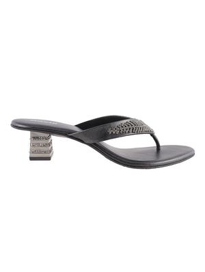 black leatherette toe separator sandals - 15339948 - Standard Image - 2