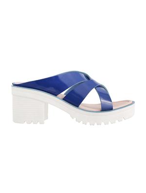 blue slip on sandals - 15339971 - Standard Image - 2