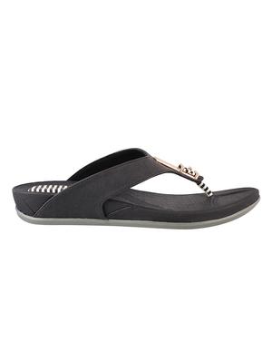 black faux leather toe separator sandals - 15339987 - Standard Image - 2