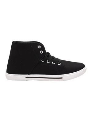 black Canvas lace up sneaker - 15340086 - Standard Image - 2