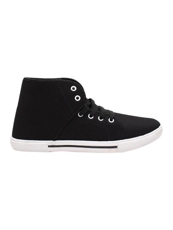 black Canvas lace up sneaker - 15340086 - Zoom Image - 2