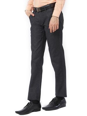 black cotton flat front formal trouser - 15340105 - Standard Image - 2