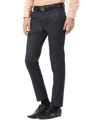 blue cotton flat front formal trouser - 15340106 - Standard Image - 2