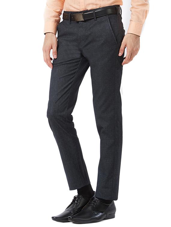 blue cotton flat front formal trouser - 15340106 - Zoom Image - 2