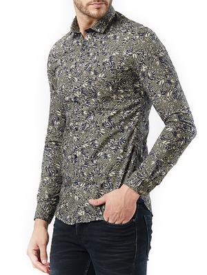 green cotton casual shirt - 15340146 - Standard Image - 2