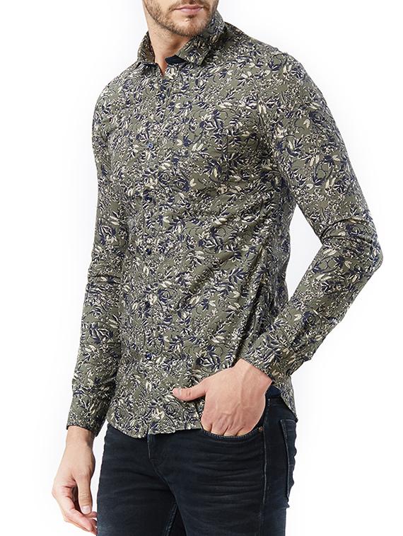 green cotton casual shirt - 15340146 - Zoom Image - 2