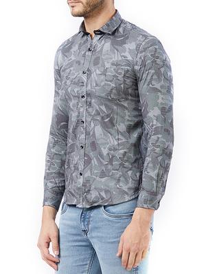 grey cotton casual shirt - 15340152 - Standard Image - 2