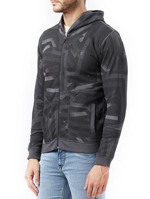 black cotton casual jacket - 15340170 - Standard Image - 2