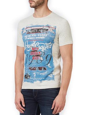 grey cotton front print t-shirt - 15340183 - Standard Image - 2