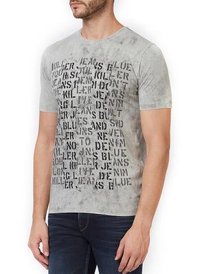grey cotton front print t-shirt - 15340196 - Standard Image - 2
