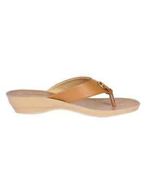 tan toe separator slippers - 15340524 - Standard Image - 2