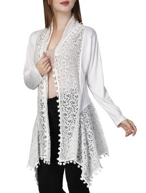 lace detail asymmetric shrug - 15340750 - Standard Image - 2