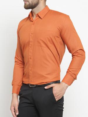 orange cotton casual shirt - 15340915 - Standard Image - 2