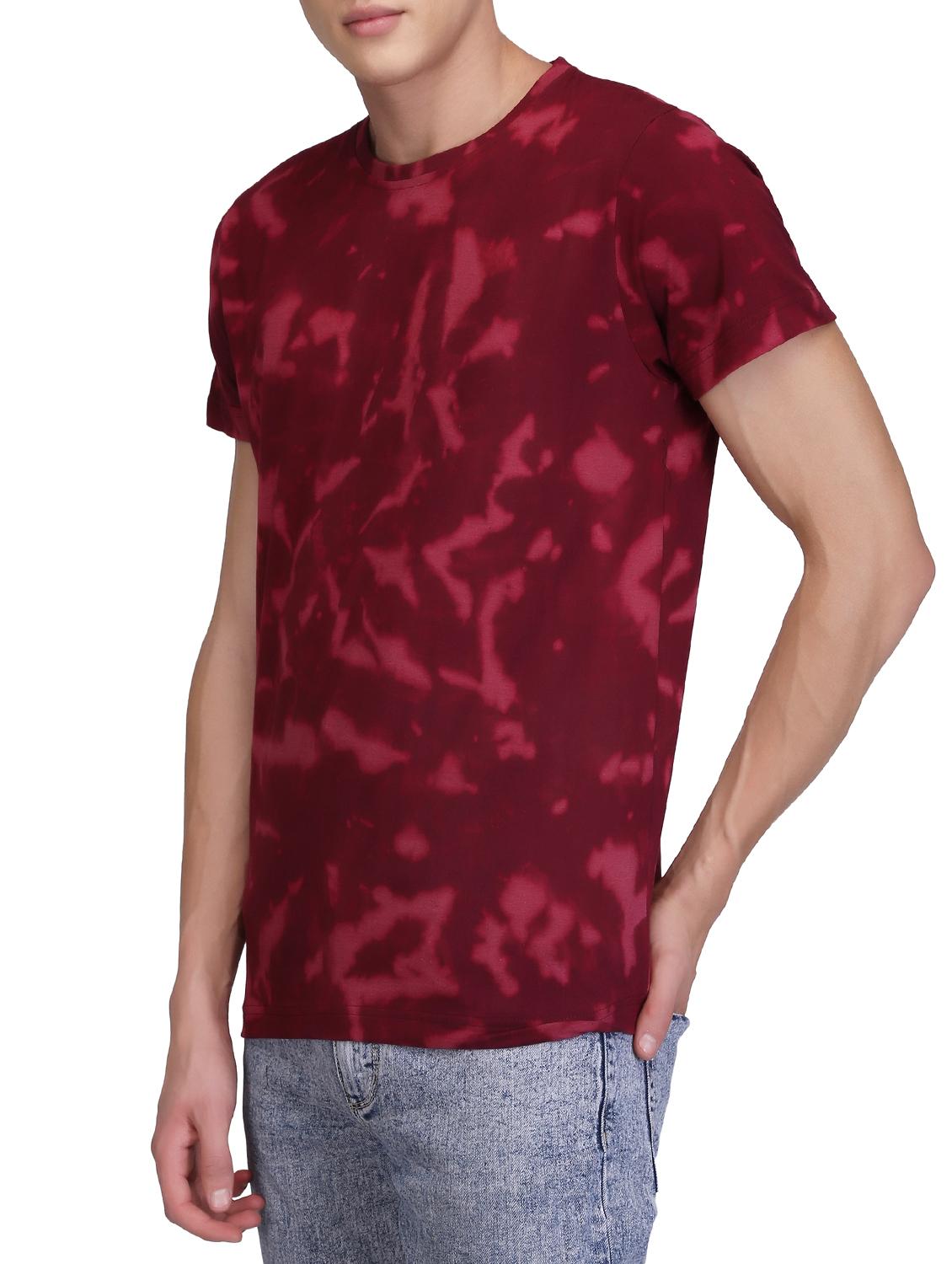 maroon cotton washed t-shirt - 15341464 - Zoom Image - 2