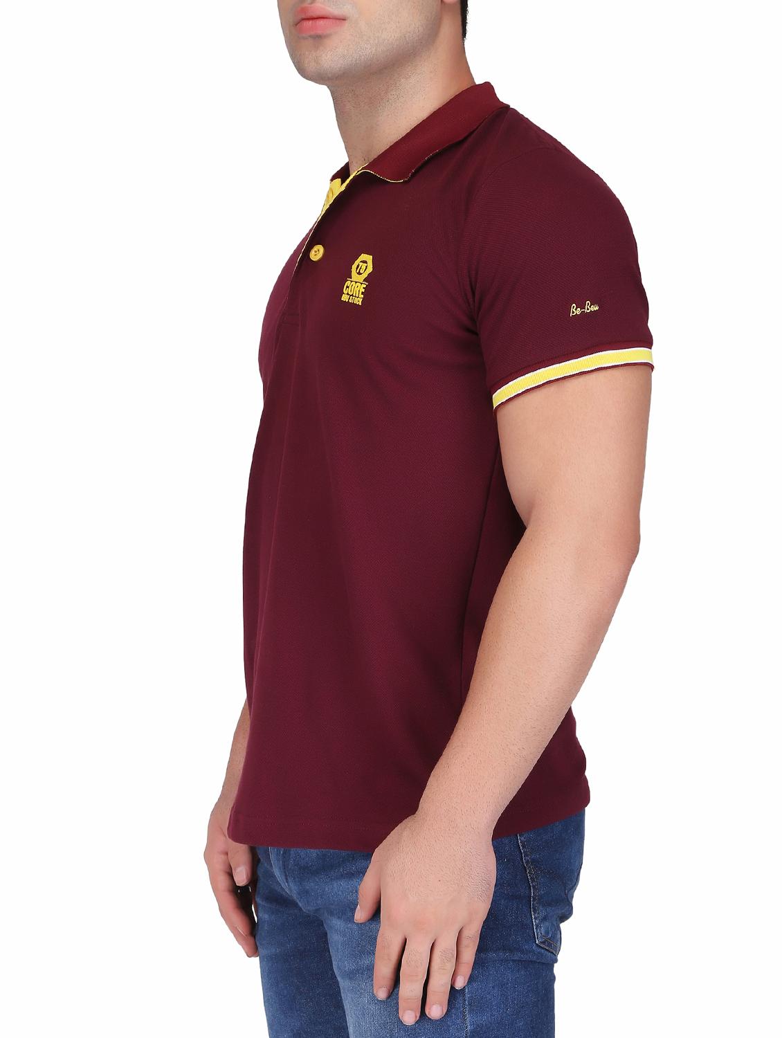 maroon cotton polo t-shirt - 15341473 - Zoom Image - 2