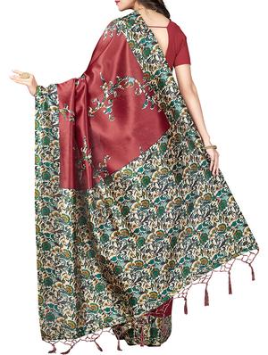 kalamkari printed saree with tassels with blouse - 15341493 - Standard Image - 2