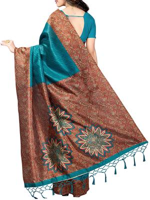kalamkari printed saree with tassels with blouse - 15341494 - Standard Image - 2