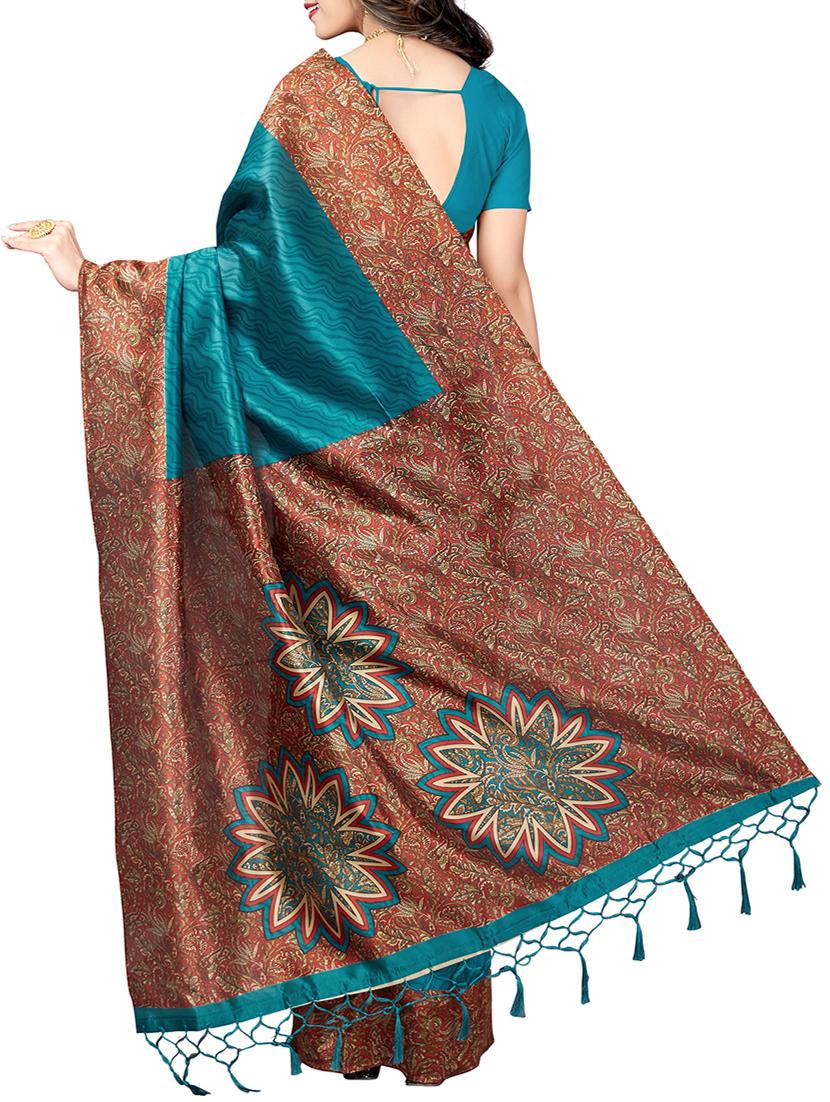 kalamkari printed saree with tassels with blouse - 15341494 - Zoom Image - 2