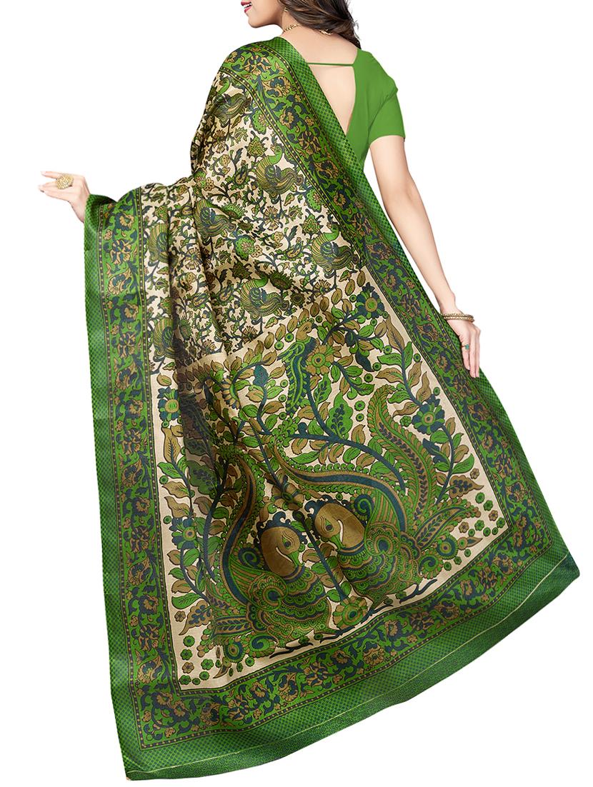kalamkari printed saree with tassels with blouse - 15341495 - Zoom Image - 2