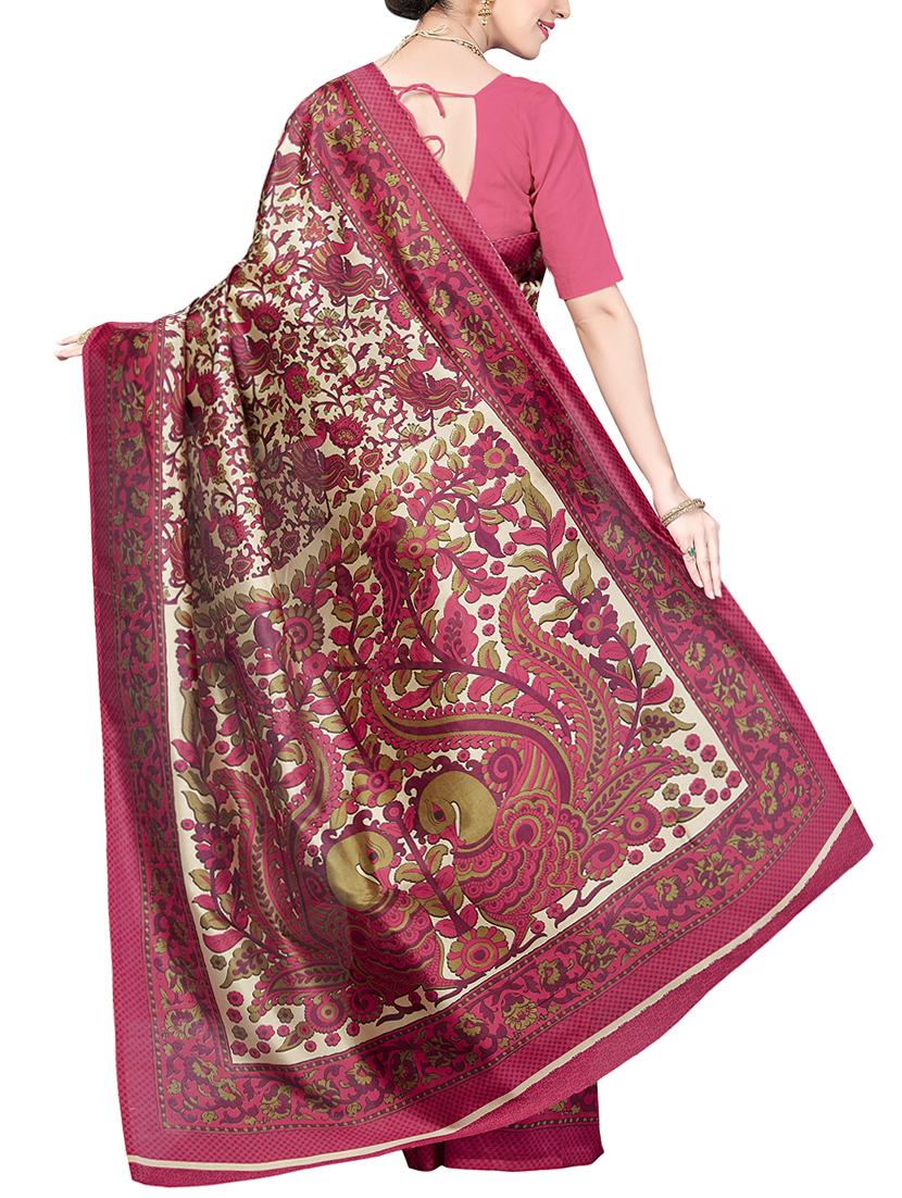 kalamkari printed saree with tassels with blouse - 15341497 - Zoom Image - 2